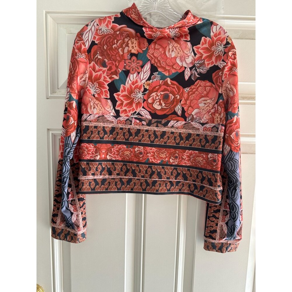 Unbranded Womens Floral Print Jacket & Pants Set Long Sleeve Full-Length Zipper - Picture 6 of 9